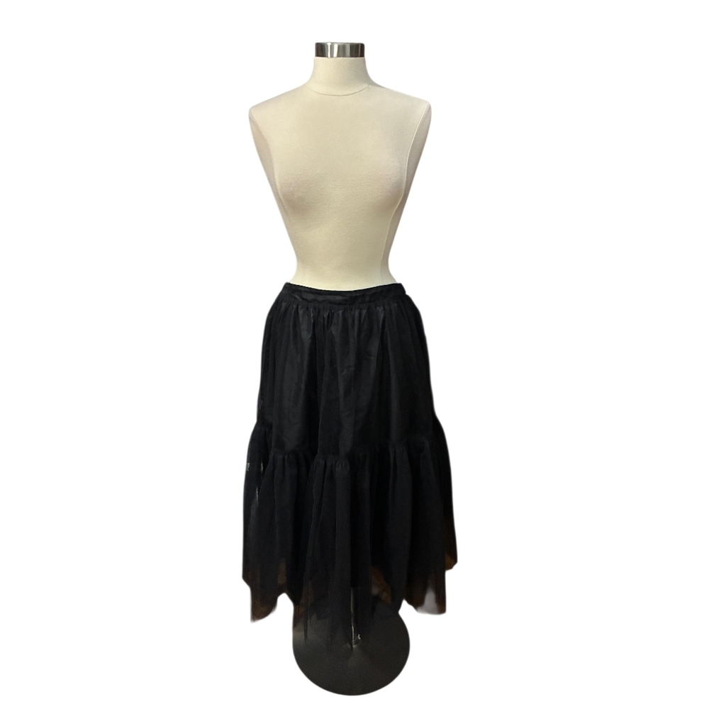 Scoop NYC | Black Tulle Layered Tiered Maxi Skirt Size Large (12-14)